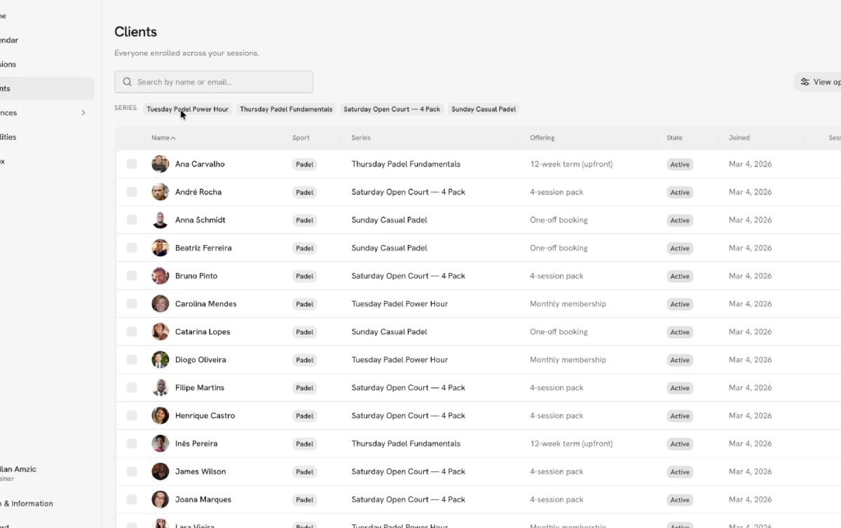 Clients list